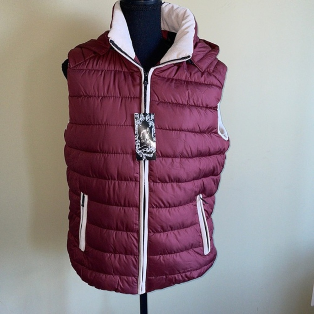 NWT MENS PUFFER ZIP UP VEST Large